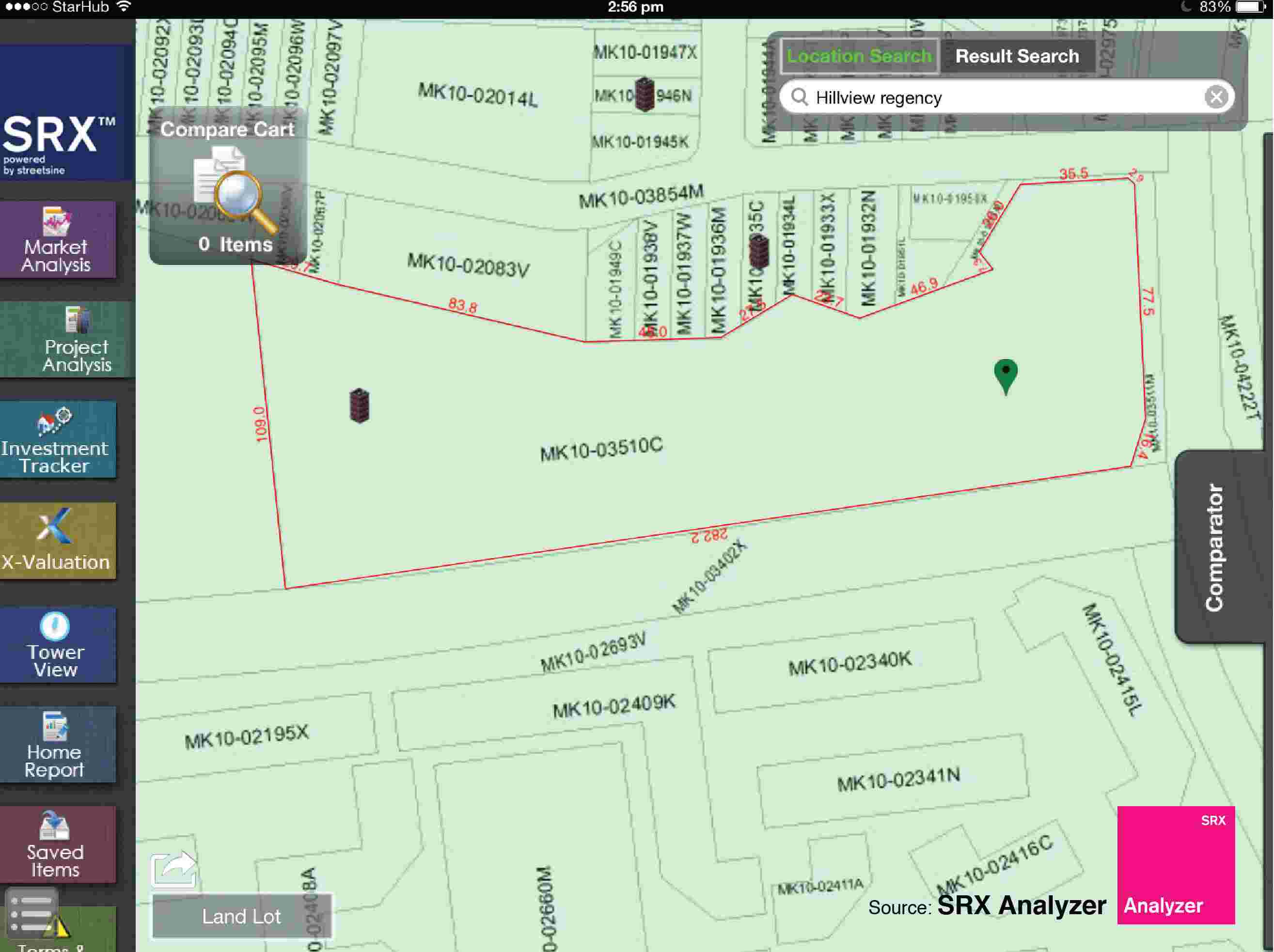 Singapore One Map on SRX Analyzer